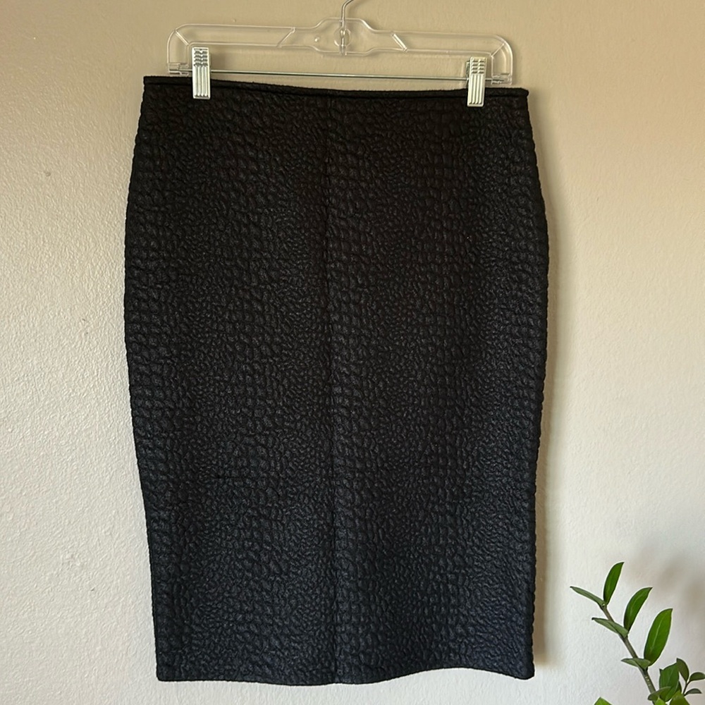 Apt 9 Black Textured Pull-on Skirt